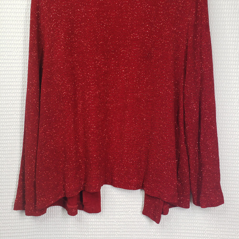 Vintage Ronni Nicole II Sparkly Cardigan Womens 16W Red Jacket Evening Holiday - Picture 11 of 11